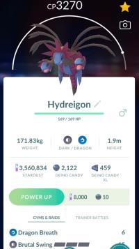 HIGH CP HYDREIGON + LEGACY BRUTAL SWING ||| Deino Evolution - Pokemon Go Services