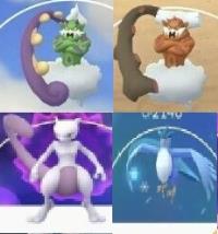Choose 1: Melmetan Tornadus Landorus Thundurus Mewtwo Articuno Zapdos Moltres Raikou Entei Suicune Lugia Ho-oh Regirock Regice Registeel Regigigas