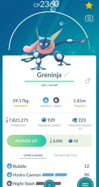 HIGH CP GRENINJA + 3 MOVES UNLOCKED + LEGACY HYDRO CANNON ||| Froakie Evolution - Pokemon Go Services