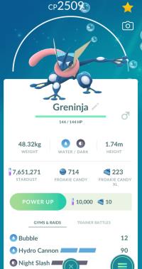 LEVEL 40 GRENINJA + 3 MOVES UNLOCKED + LEGACY HYDRO CANNON ||| Froakie Evolution - Pokemon Go Services