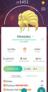 NINETALES + 3 MOVES UNLOCKED + LEGACY EMBER ||| Vulpix Evolution - Pokemon Go Services