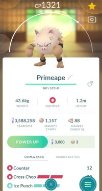 PRIMEAPE + 3 MOVES UNLOCKED + LEGACY CROSS CHOP ||| Mankey Evolution - Pokemon Go Services