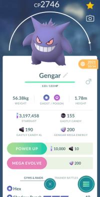 LEVEL 40 GENGAR + 3 MOVES UNLOCKED + LEGACY SHADOW PUNCH ||| Gastly Evolution - Pokemon Go Services