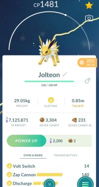 JOLTEON + 3 MOVES UNLOCKED + LEGACY ZAP CANNON ||| Eevee Evolution - Pokemon Go Services