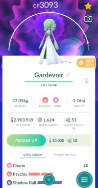 LEVEL 40 GARDEVOIR + 3 MOVES UNLOCKED ||| Ralts Evolution - Pokemon Go Services