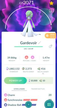 LEVEL 40 GARDEVOIR + 3 MOVES UNLOCKED + LEGACY SYNCHRONOISE ||| Ralts Evolution - Pokemon Go Services