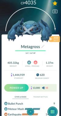 **FOR LEVEL 40+ PLAYERS**: LEVEL 45 METAGROSS + 3 MOVES UNLOCKED + LEGACY METEOR MASH ||| Beldum Evolution