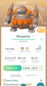 HIGH CP RHYPERIOR + LEGACY ROCK WRECKER ||| Rhyhorn Evolution - Pokemon Go Services