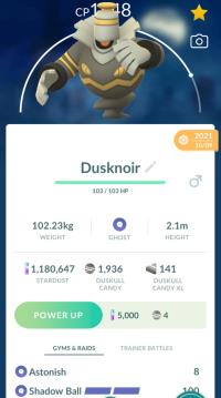 HIGH CP DUSKNOIR + LEGACY SHADOW BALL ||| Duskull Evolution - Pokemon Go Services