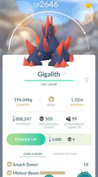 HIGH CP GIGALITH + LEGACY METEOR BEAM ||| Roggenrola Evolution - Pokemon Go Services