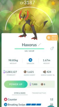 HIGH CP HAXORUS + LEGACY BREAKING SWIPE ||| Axew Evolution - Pokemon Go Services