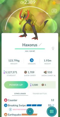 HIGH CP HAXORUS + 3 MOVES UNLOCKED + LEGACY BREAKING SWIPE ||| Axew Evolution - Pokemon Go Services