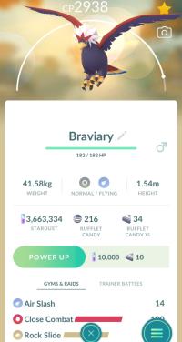 LEVEL 40 BRAVIARY + 3 MOVES UNLOCKED ||| Rufflet Evolution - Pokemon Go Services