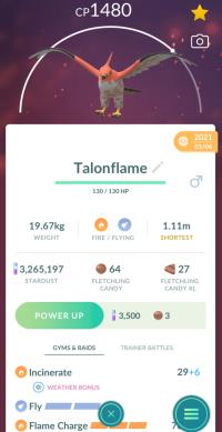 TALONFLAME + 3 MOVES UNLOCKED + LEGACY INCINERATE ||| Fletchling Evolution - Pokemon Go Services