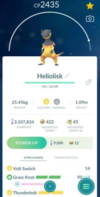 HIGH CP HELIOLISK + 3 MOVES UNLOCKED ||| Helioptile Evolution - Pokemon Go Services