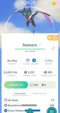 HIGH CP NOIVERN + 3 MOVES UNLOCKED + LEGACY BOOMBURST ||| Noibat Evolution - Pokemon Go Services