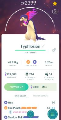 HIGH CP HISUIAN TYPHLOSION + 3 MOVES UNLOCKED ||| Cyndaquil Evolution - Pokemon Go Services