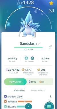 ALOLAN SANDSLASH + 3 MOVES UNLOCKED + LEGACY SHADOW CLAW ||| Alolan Sandshrew Evolution - Pokemon Go Services