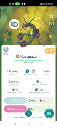 Shiny legendary rayquaza it was useful Pokemon in Pokemon go and it's look like a drogon