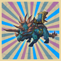 Cobalt Primordial Direhorn, Rare World Boss Mount from Oondasta, Isle of Giants. All Realms, both Factions!
