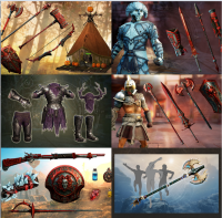 All Server(12 Pack) - Desert Traver's Set +Studded Warrior Apparel + Baalphazu's Hideaway Camp t+Lone Gladiator Set +Apparel skin+Winter StashWARRIO
