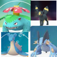 Choose 1 (<1500CP): swampert or empoleon hydro cannon, charizard blast burn, bulbasaur frenzy plant, dewgong or lapras ice shard ice beam