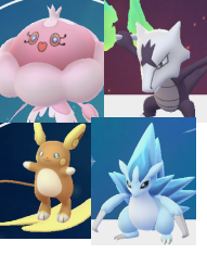 Choose 1 with 3 moves < 1500CP: Jellicient alolan marowak alolan raichu alolan ninetale alolan sandslash tropius sableye lucario vigoroth