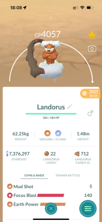 Maxed 50L Legendary Landorus 4057CP 3xMoves | Trade | Screenshot in description | TR5