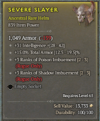 +3 poision imbuement - +3 shadow imbuement - Twisting Blades Rogue - Rapid Fire Flurry Rogue - Rapid Fire Pen Shot Rogue