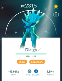 POKEMON GO - ULTRA FRIENDS TRADE - 1 MLLION DUST TRADE OR REGISTERED - SHINY DIALGA - ORIGIN FORM - ROAR OF TIME