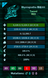 OFFICIAL PVE - BEST STAT & PRICE!! - RHYNIOGNATHA lvl203!! 100% Imprint!! HP 5119.3 STA 1155 WEIGHT 2006.4!! MELEE 488!!