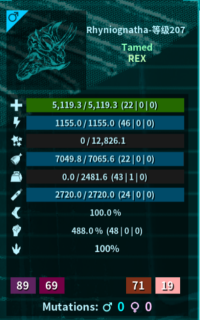 OFFICIAL PVE - BEST STAT & PRICE!! - RHYNIOGNATHA lvl207!! 100% Imprint!! HP 5119.3 STA 1155 WEIGHT 2481.6!! MELEE 488!!